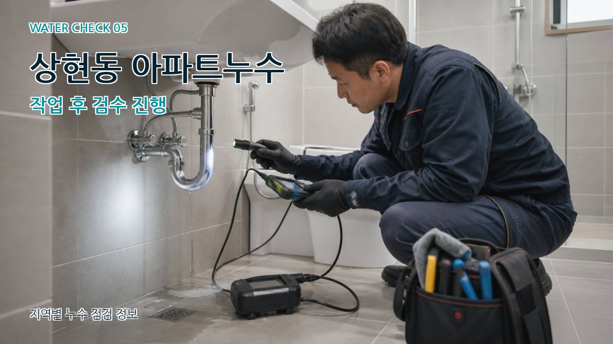 상현동 아파트누수 작업 후 검수 진행