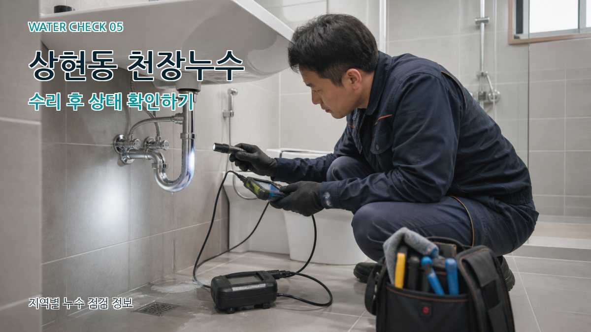 상현동 천장누수 수리 후 상태 확인하기
