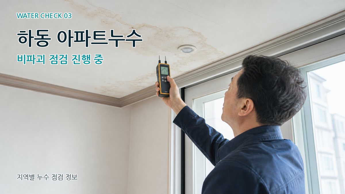 하동 아파트누수 비파괴 점검 진행 중
