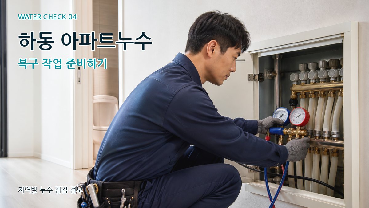 하동 아파트누수 복구 작업 준비하기