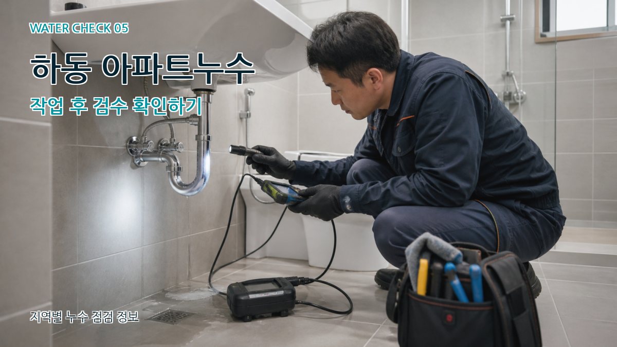 하동 아파트누수 작업 후 검수 확인하기