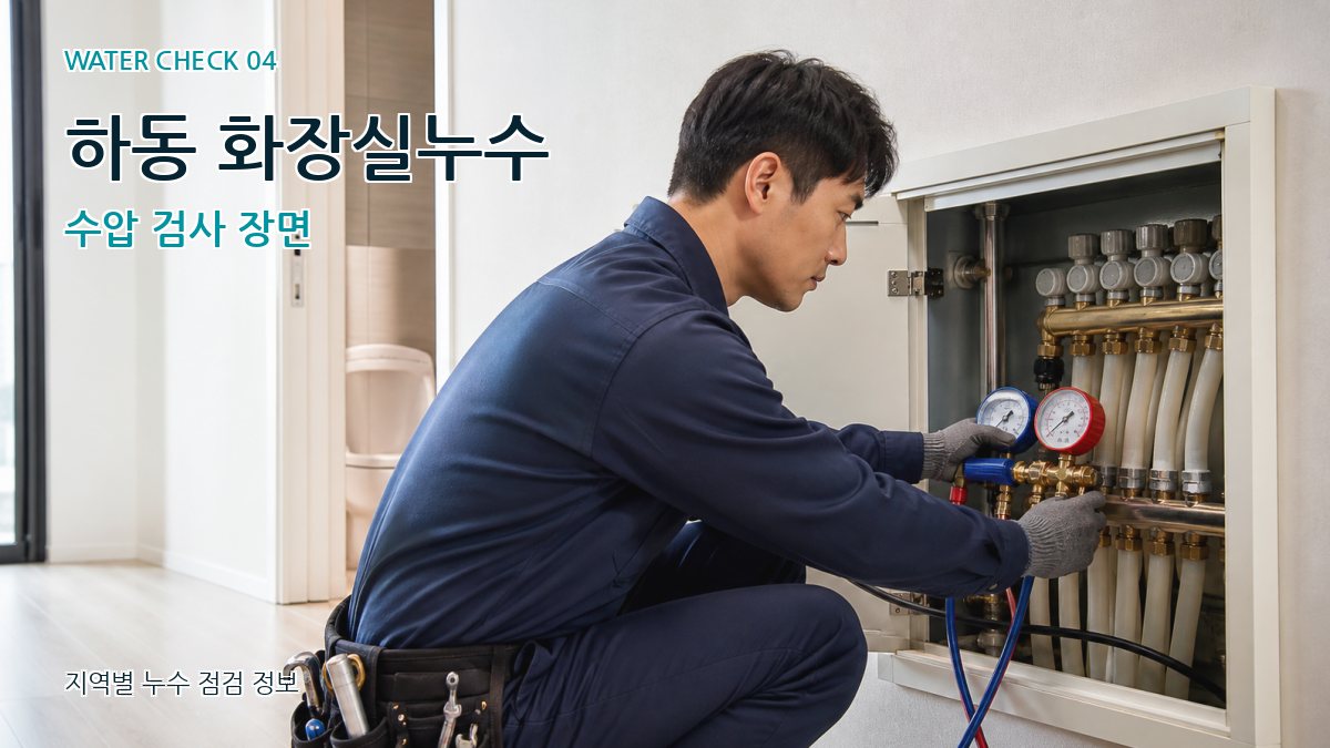 하동 화장실누수 수압 검사 장면