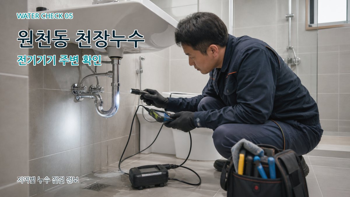 원천동 천장누수 전기기기 주변 확인