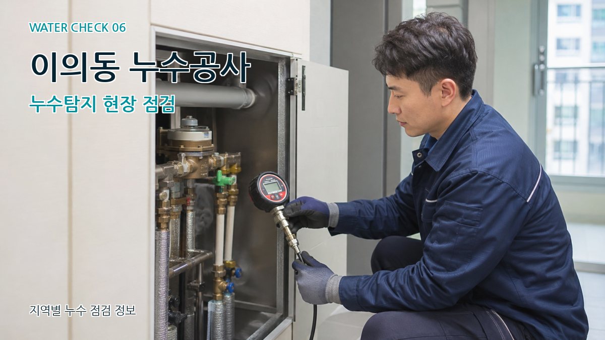 이의동 누수공사 누수탐지 현장 점검