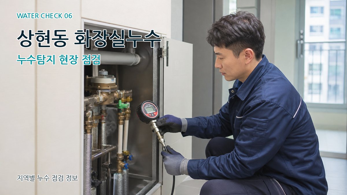 상현동 화장실누수 누수탐지 현장 점검